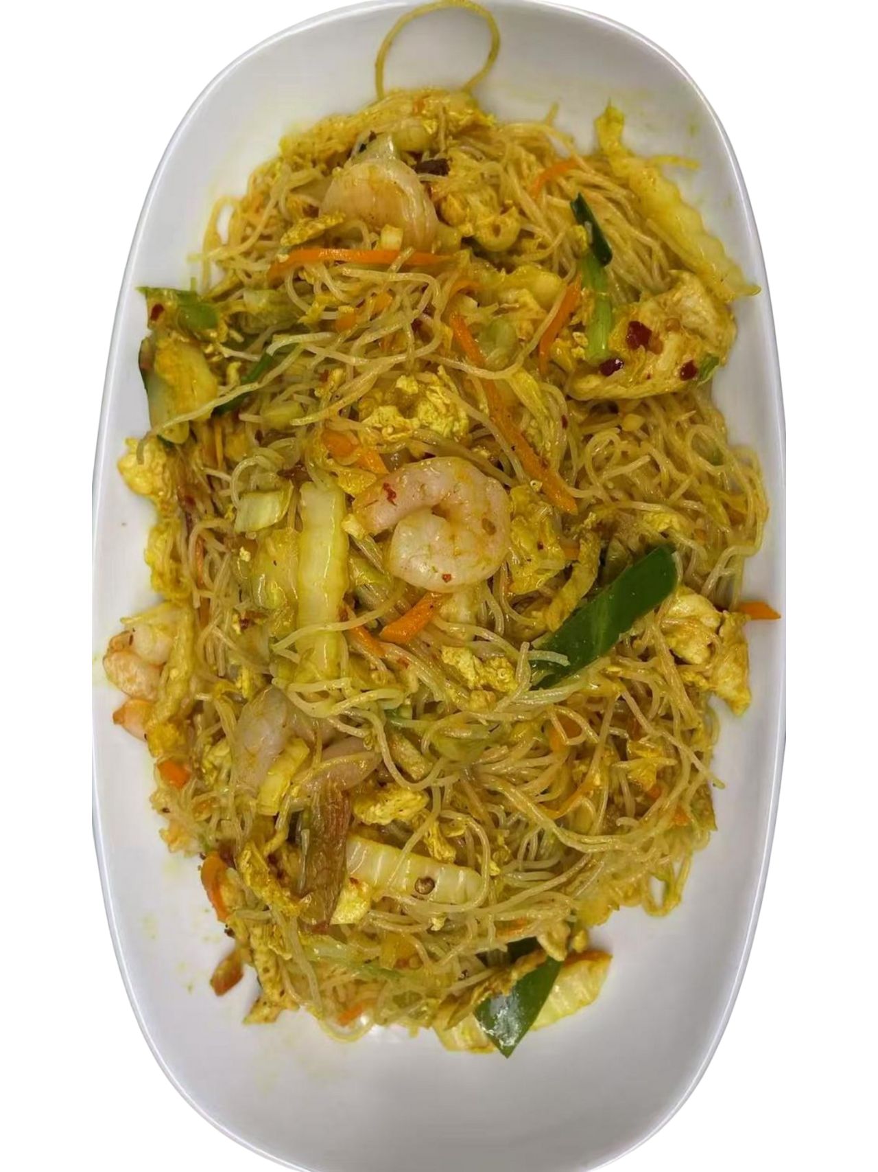 Xinzhou fried rice noodles with shrimp and veggies at Green Jade,a Chinese Restaurant in Depew.