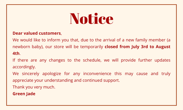 Notice of Special Operating Hours
