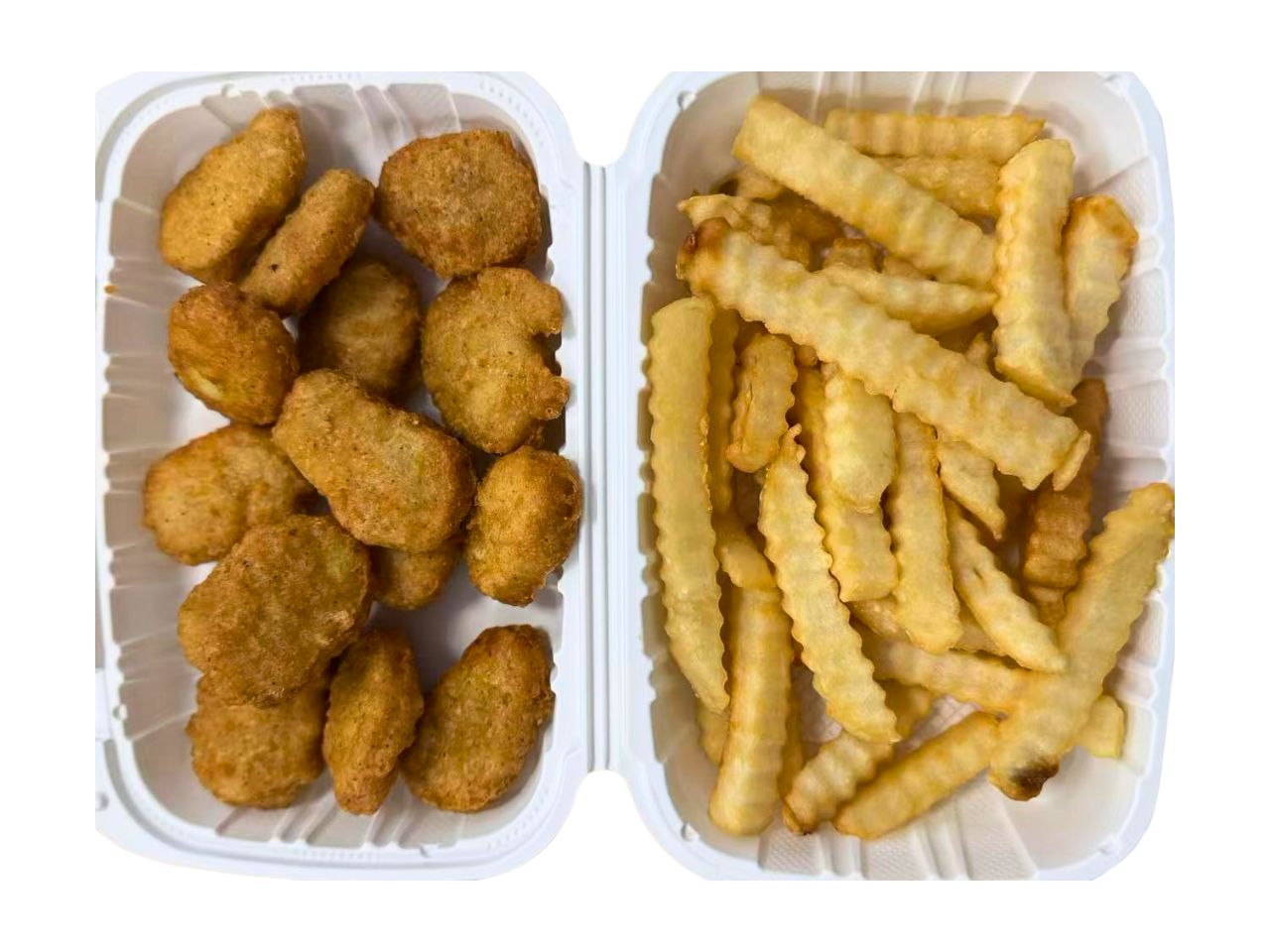 Green-Tea-Chinese-Restaurant-Chicken-Nuggets-and-French-Fries-Combo-Staten-Island Chicken nuggets paired with crispy French fries at Green Tea, a Chinese Restaurant in Staten Island