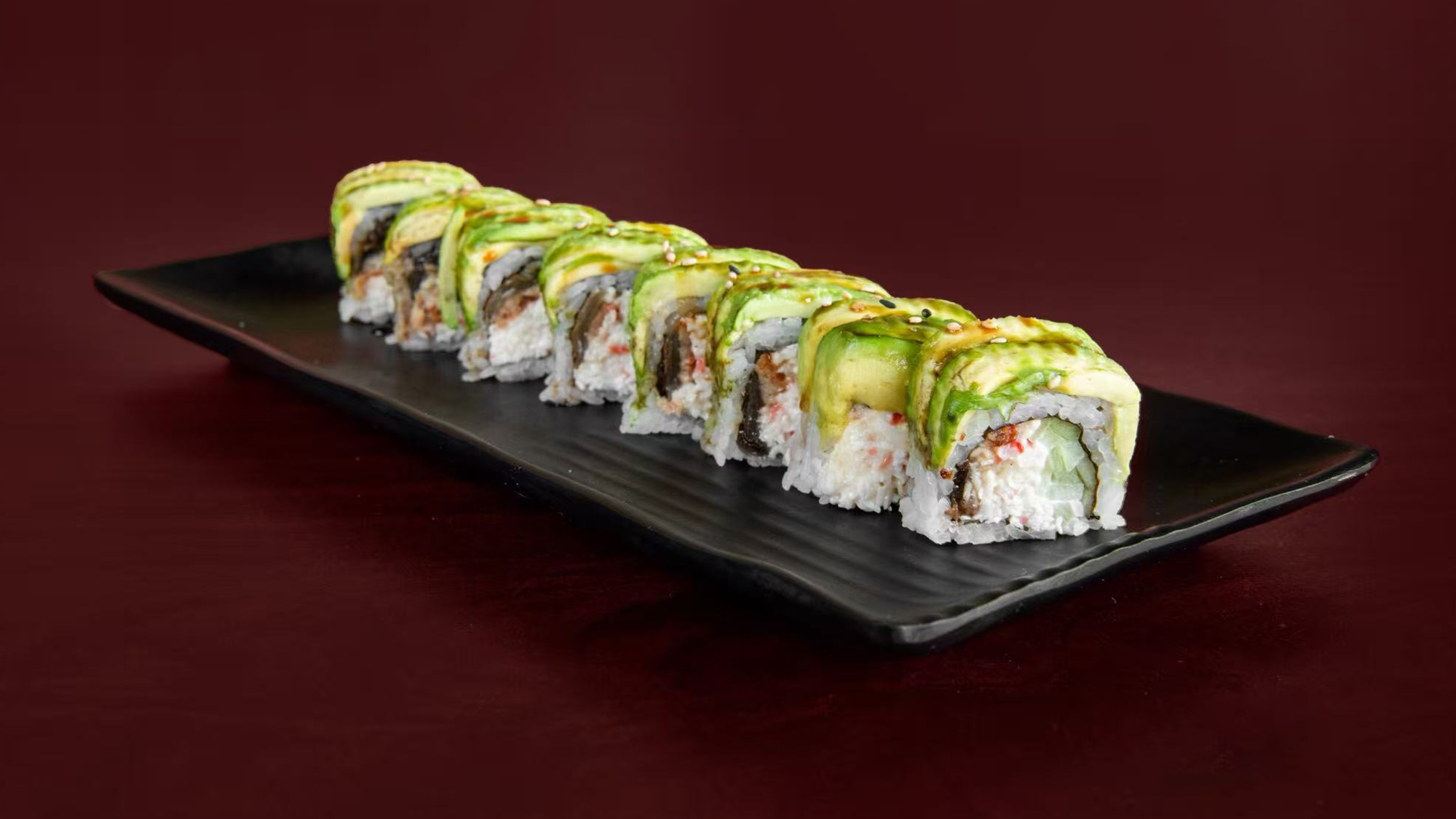 Avocado Sushi Roll with Spicy Mayo at Green Tea Sushi Bar，a Japanese Restaurant in Covington