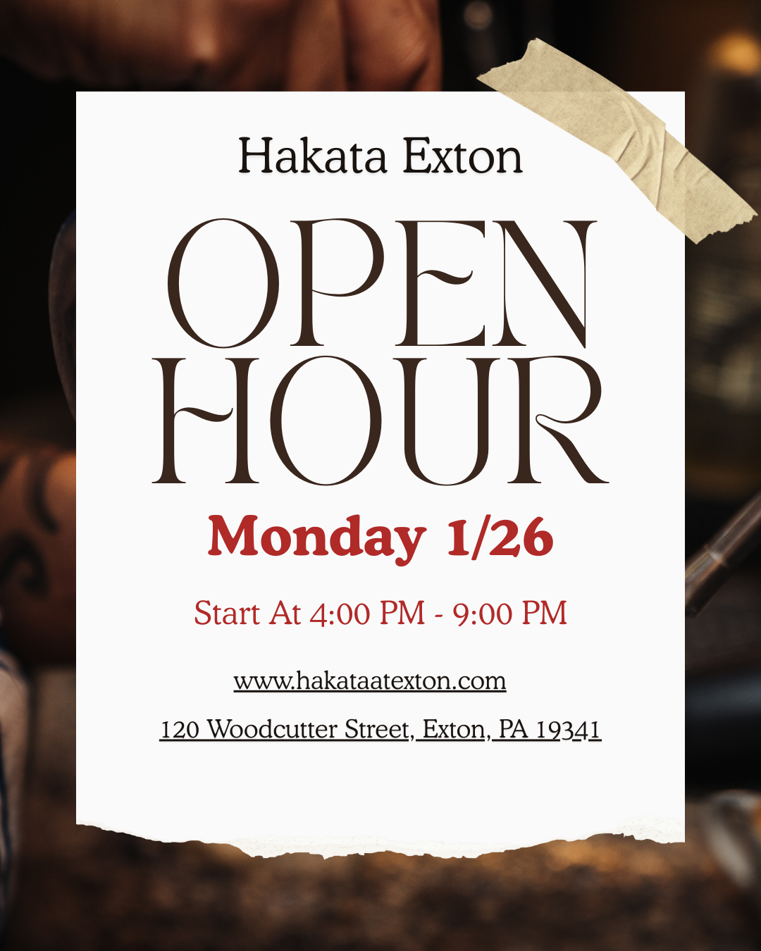 Notice of Special Operating Hours of hakata exton