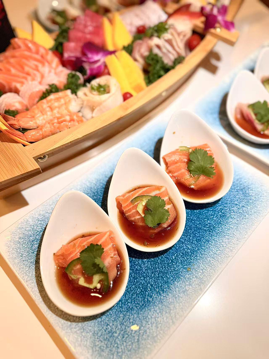 Salmon Carpaccio at Hanami Sushi，a Asian Restaurant in Austin