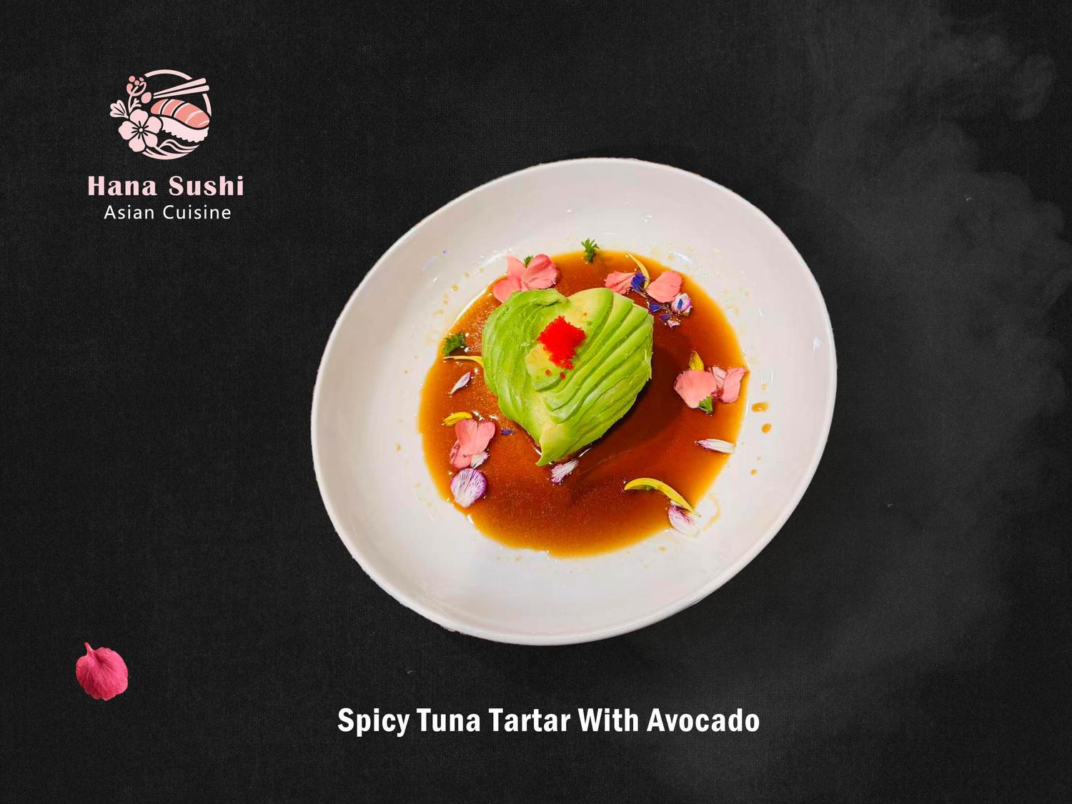 Heart-shaped Avocado with Tobiko served at Hana Sushi Asian Cuisine Asian Restaurant in Jacksonville
