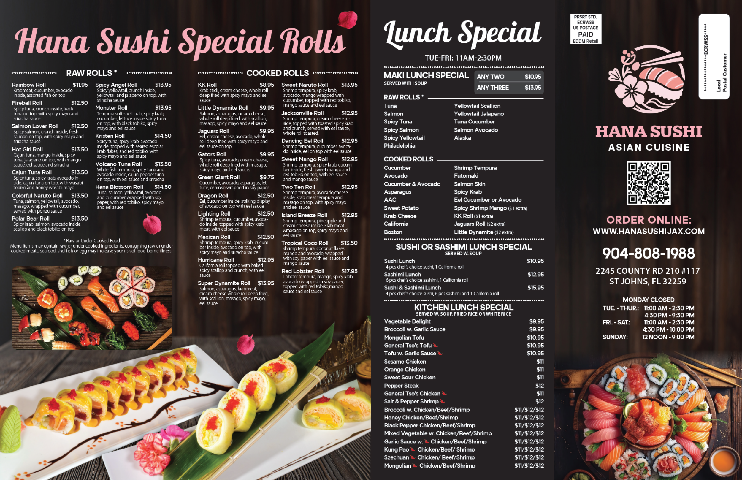 Sushi restaurant Hana Sushi Menu 2 | St Johns