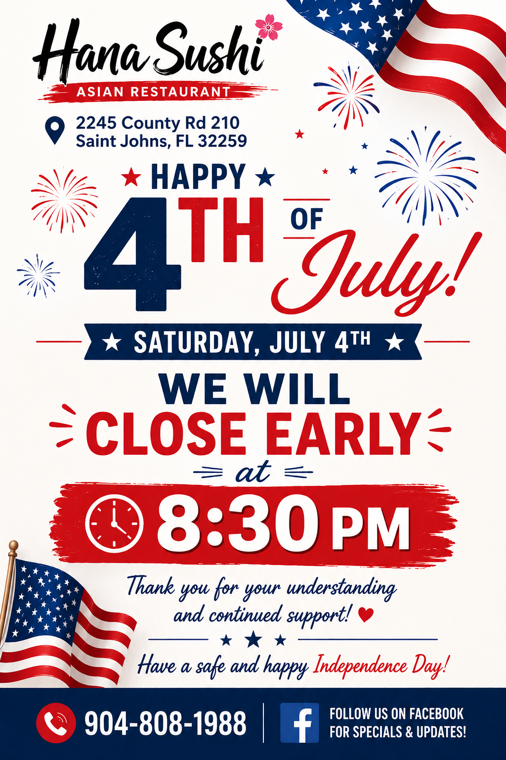 Notice of Special Operating Hours