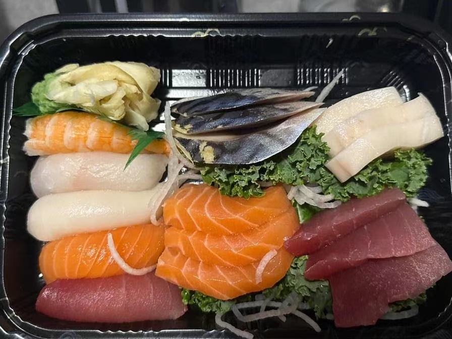 Assorted fresh nigiri sushi with various seafood at Hana Sushi & Asian Cuisine, a Asian Restaurant in Maplewood