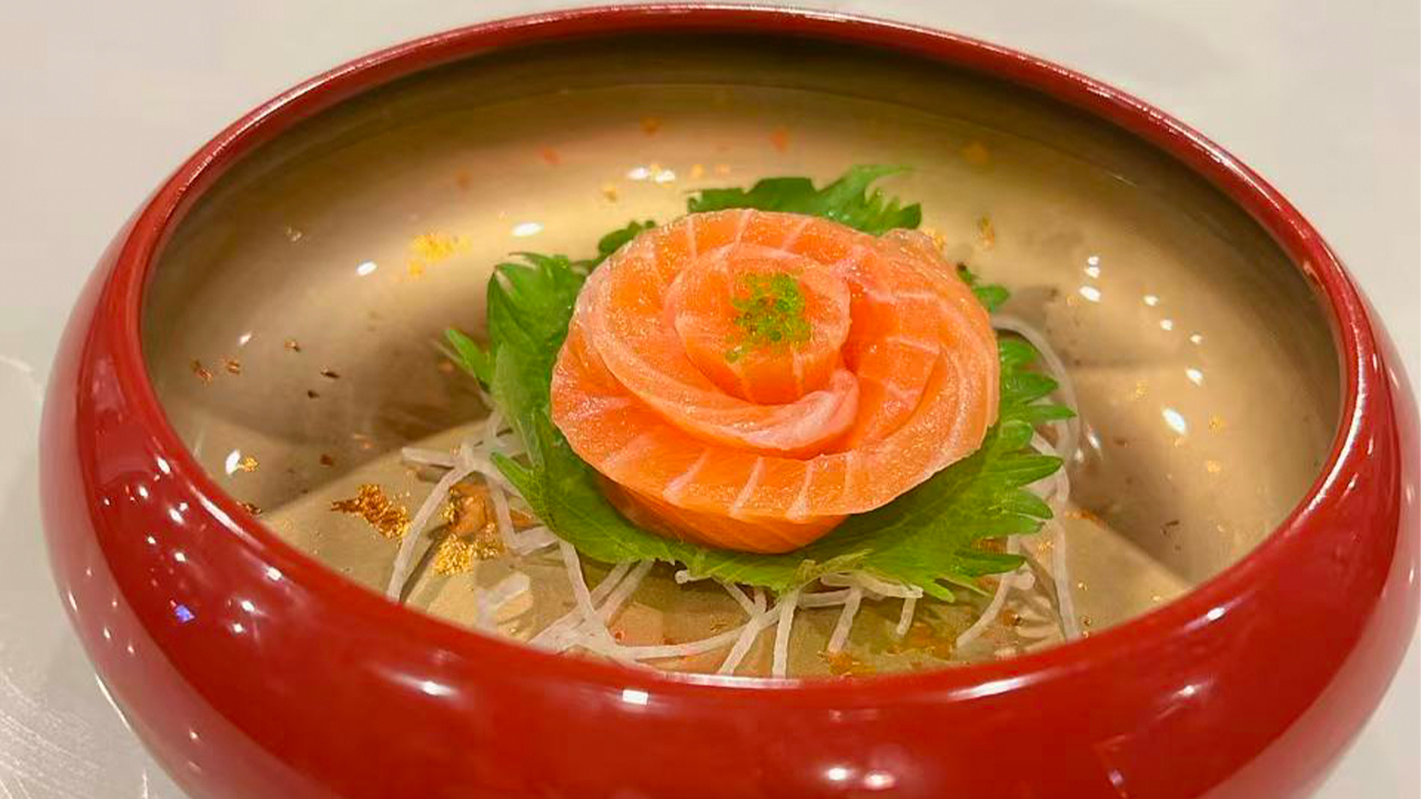 Salmon sashimi rose at Sushi Hana Japanese Restaurant in Savannah