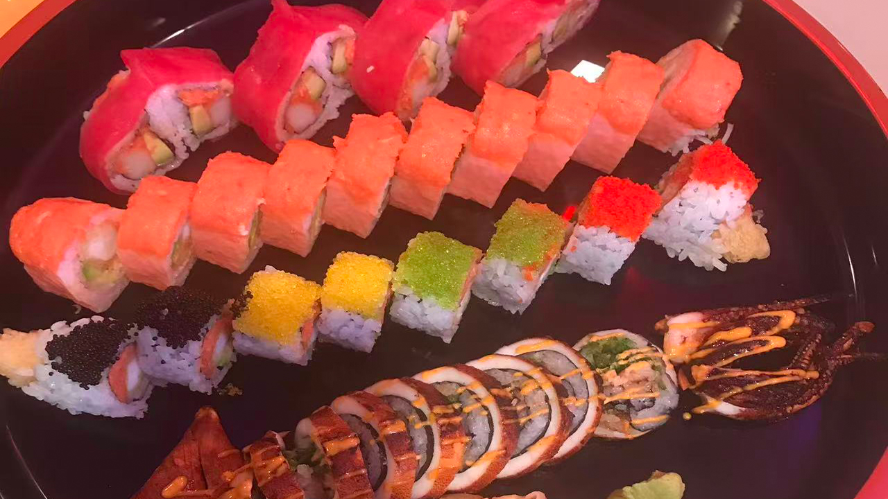 Sushi roll combo platter at Sushi Hana Japanese Restaurant in Savannah