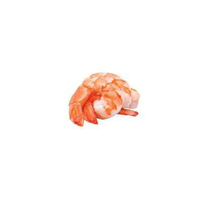 Single cooked shrimp, peeled and curled, with pink-orange flesh at Cherry Amber, a Asian fusion restaurant in Plainview