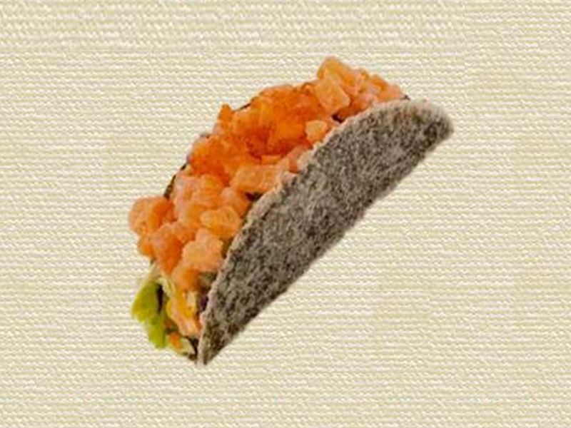 Crunchy fish bits stuffed in savory crispy nori taco at Hannie Bite, an Asian Restaurant in Philadelphia