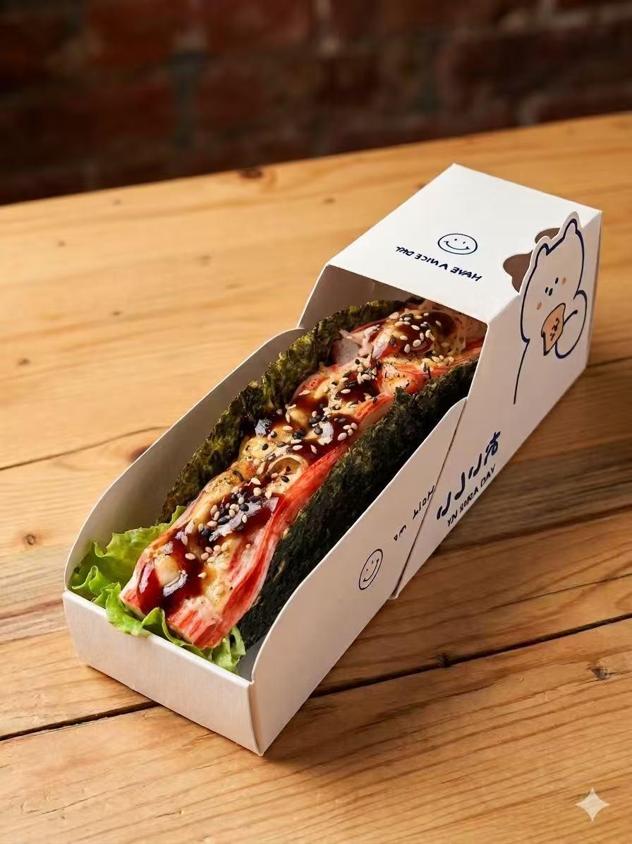 Kani (Crab Stick) Sushi Taco with Eel Sauce at Hannie Bite, Asian Restaurant in Philadelphia