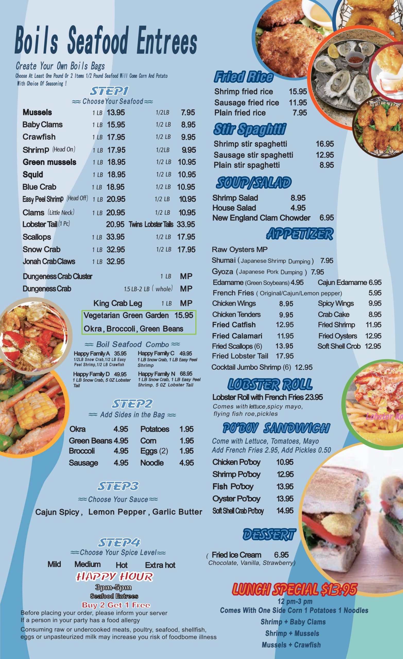 Dine In Menu Happy Crab