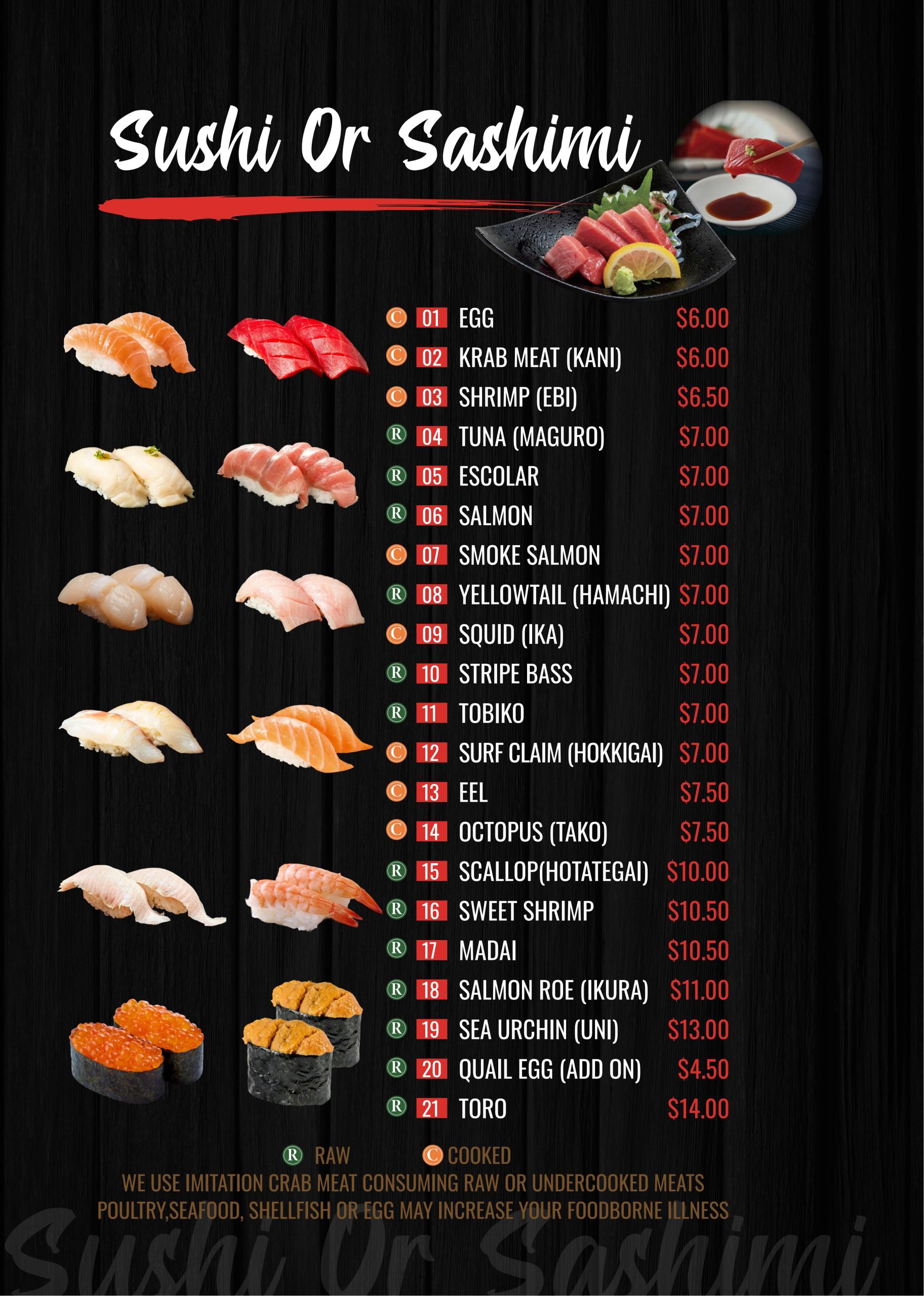 Restaurant menu 3, detailed description provided below