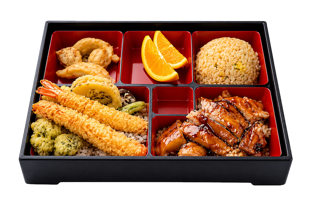 Chicken Teriyaki & Shrimp Tempura Bento Box at Haru, a Japanese Restaurant in MIDDLETON