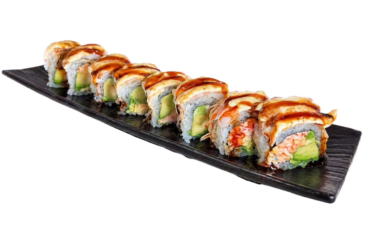 Eel avocado sushi roll with sauce at Haru, a Japanese Restaurant in MIDDLETON