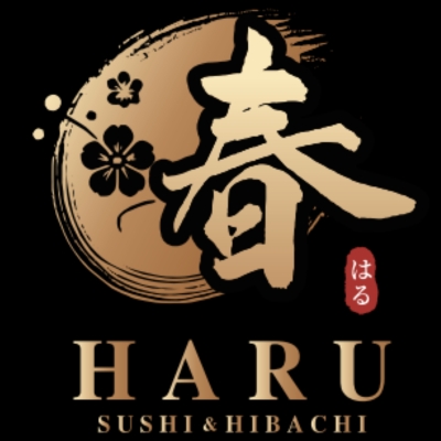 Golden restaurant logo of Haru Sushi & Hibachi at Haru, a Japanese Restaurant in MIDDLETON