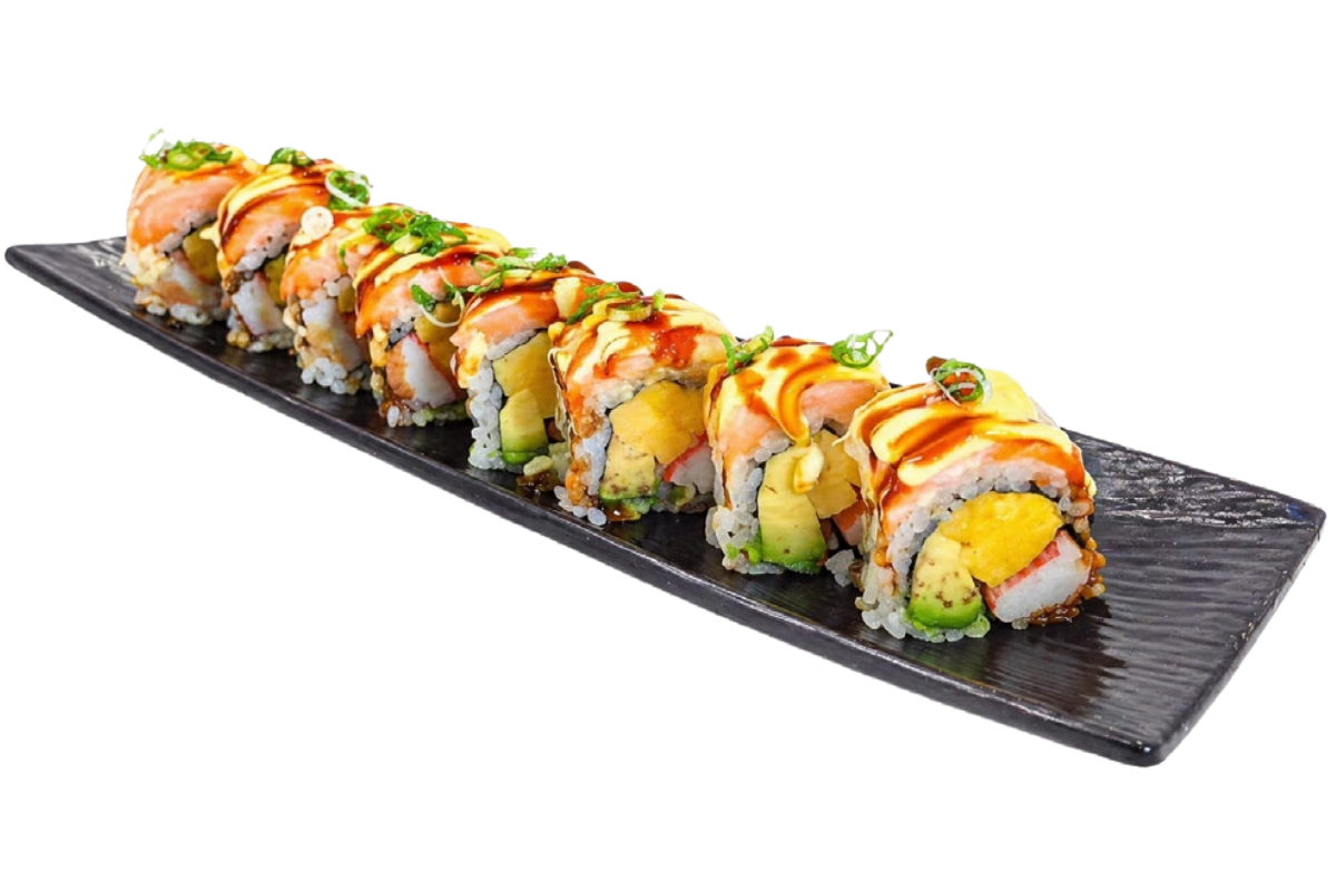 Salmon sushi roll with creamy sauce at Haru, a Japanese Restaurant in MIDDLETON