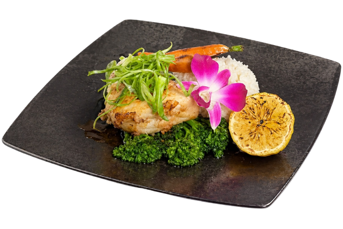 Steak and salmon combo with fried rice at Haru, a Japanese Restaurant in MIDDLETON