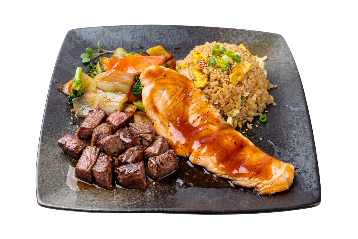 Teppanyaki teriyaki steak with veggies at Haru, a Japanese Restaurant in MIDDLETON