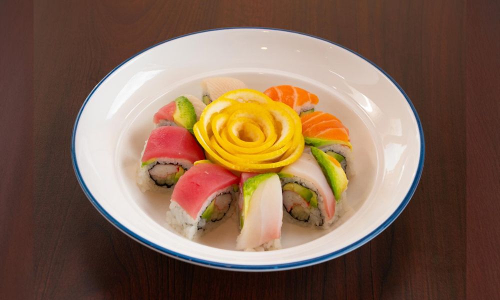 Rainbow Roll at Haru Sushi, a Japanese restaurant in Williamsburg