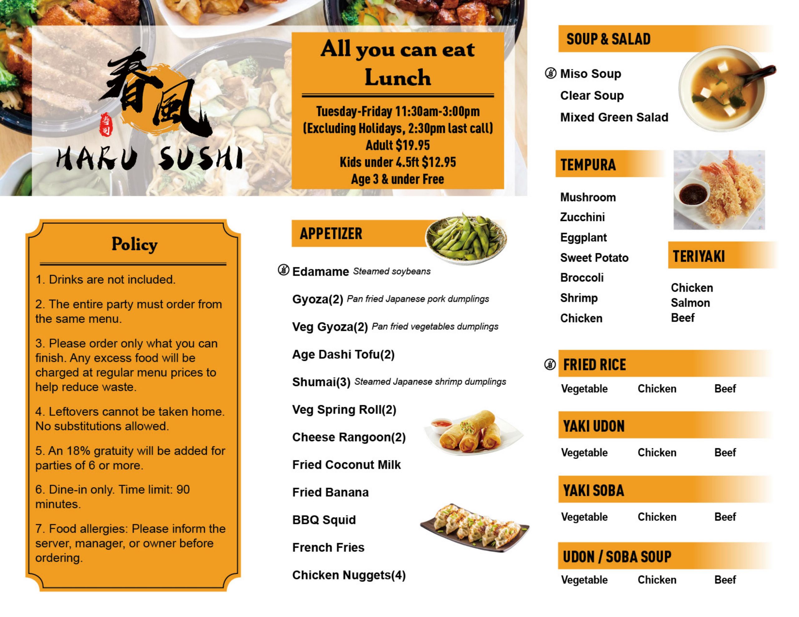 Restaurant menu 1