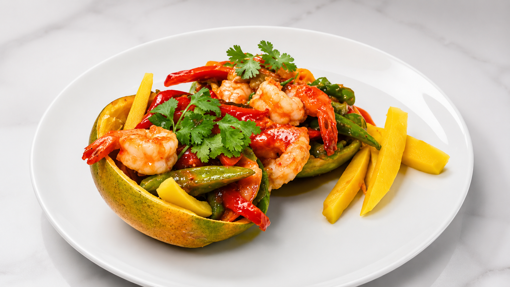 Mango Shrimp at Hawker CO, a Malaysian Restaurant in Las Vegas