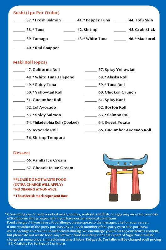 Japanese Restaurant Haya Sushi Enfield menu page 2
