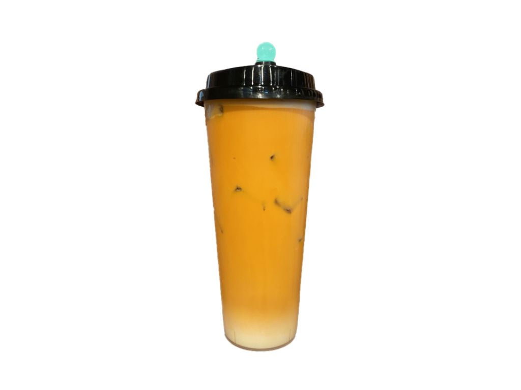 Traditional Thai iced tea with layered colors at Billings Heights Hokkaido Ramen House, a Japanese restaurant in Billings