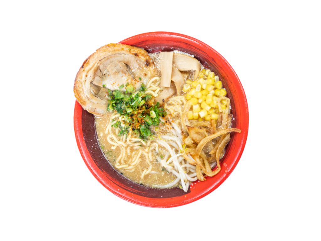 Ramen in miso broth, with corn, pork and veggies at Billings Heights Hokkaido Ramen House, a Japanese restaurant in Billings