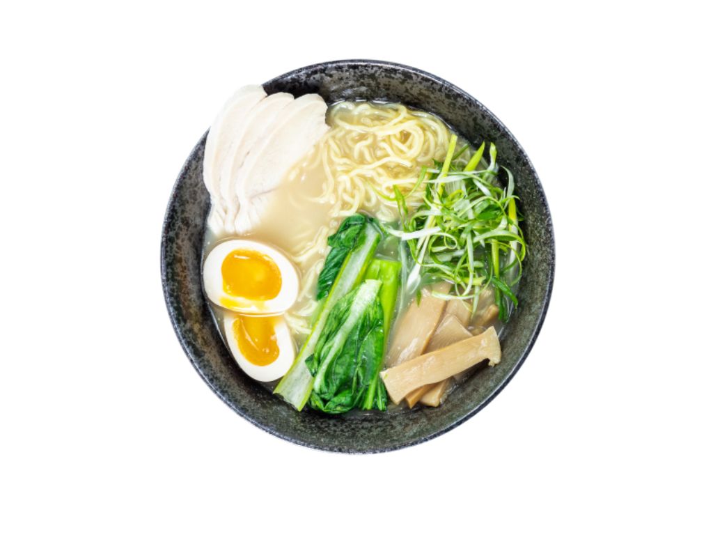 Chicken - filled ramen with eggs, greens and bamboo shoots at Billings Heights Hokkaido Ramen House, a Japanese restaurant in Billings