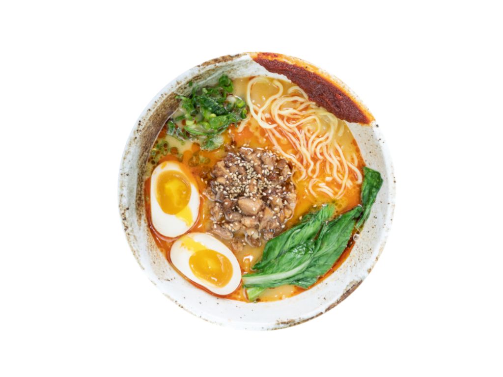 Spicy tantamen with minced meat, eggs and bok choy at Billings Heights Hokkaido Ramen House, a Japanese restaurant in Billings