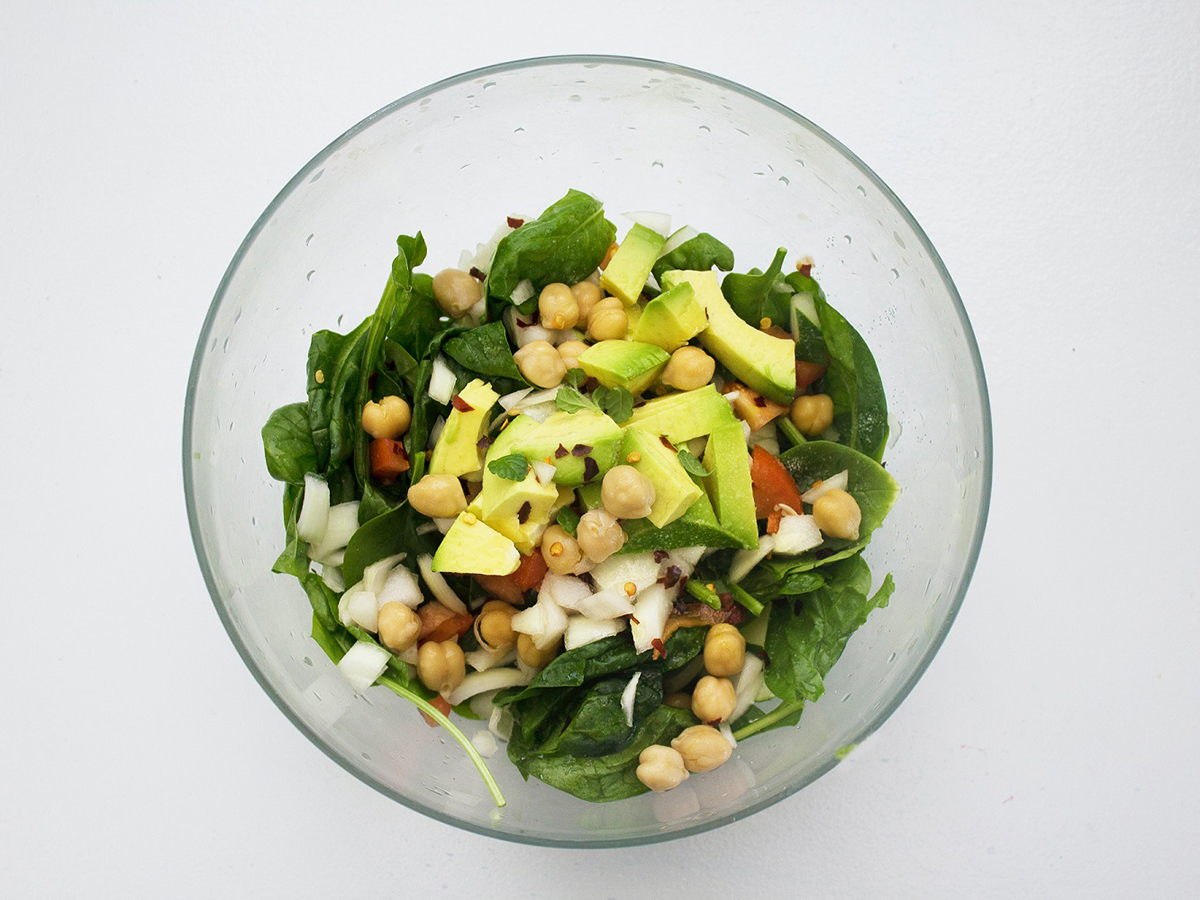 A bowl of avocado salad, rich in ingredients and fresh in color at Hibachi Express，a Japanese Restaurant in Queens