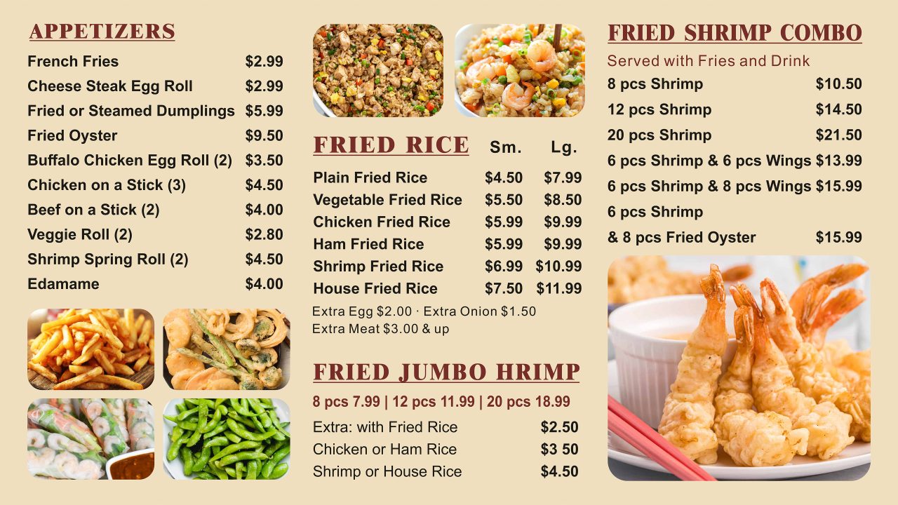 Menu Hibachi & Wings Express