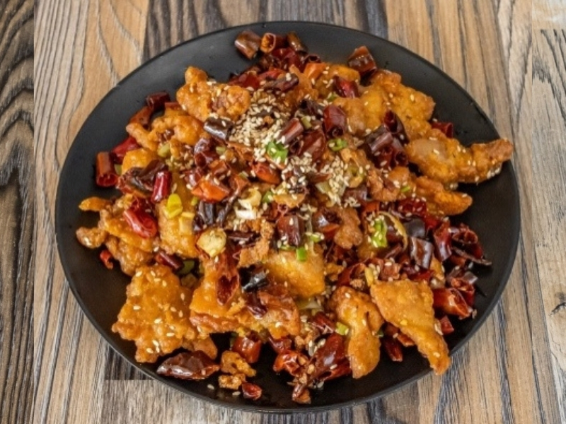 Spicy Crispy Chicken at Hi! Dumplings, a Chinese Restaurant in San Diego
