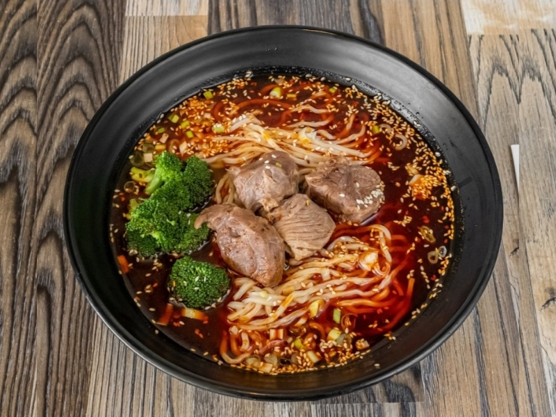Szechuan Spicy Beef Noodle Soup at Hi! Dumplings, a Chinese Restaurant in San Diego