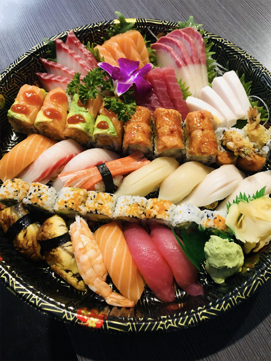 Luxury sushi and sashimi platter at Hikari Sushi, a Japanese Restaurant in Jacksonville