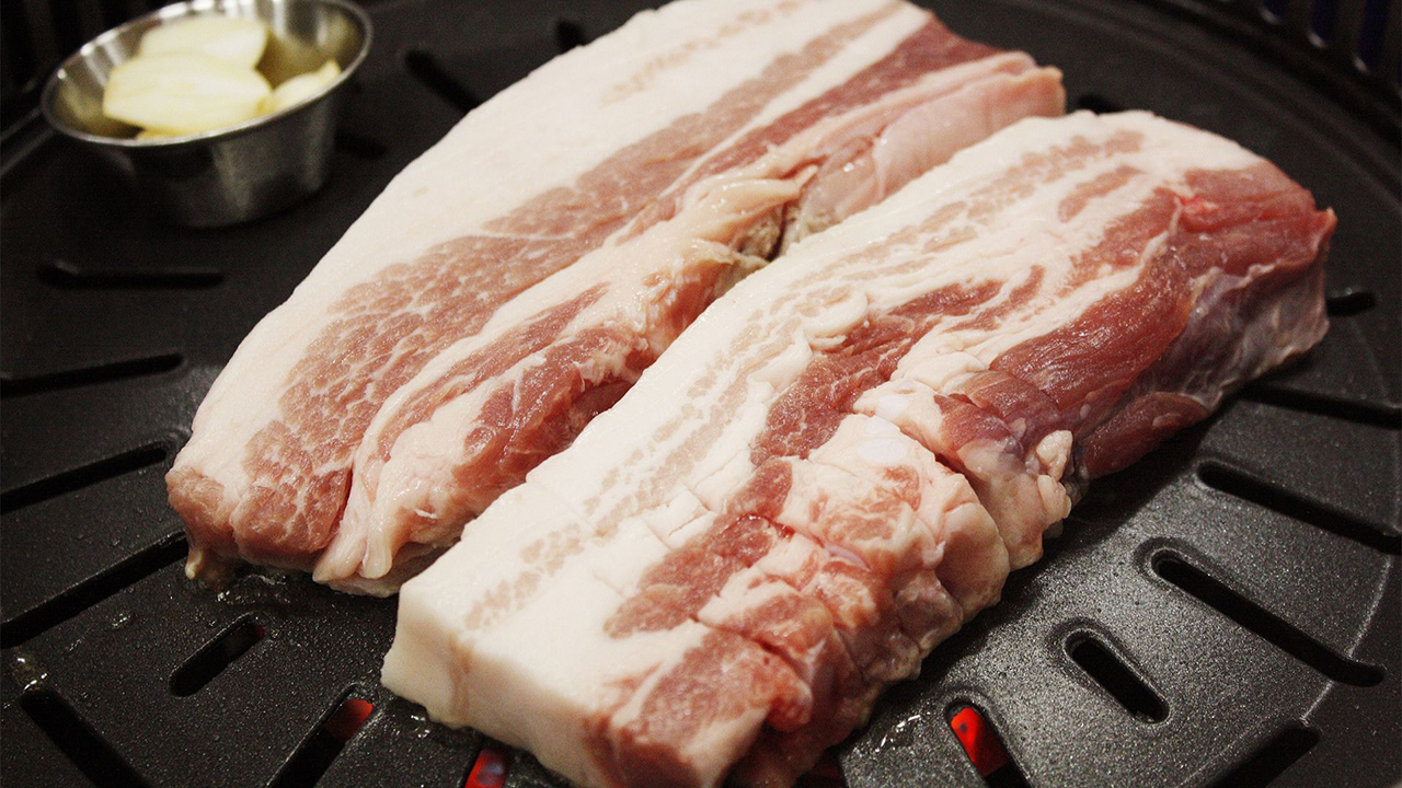 Raw Pork Belly at HI POT Hot Pot & BBQ Restaurant in Spring, Texas