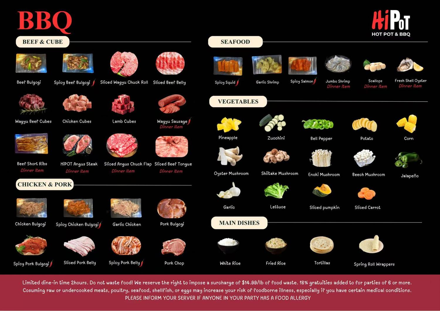 Restaurant menu 2, detailed description provided below