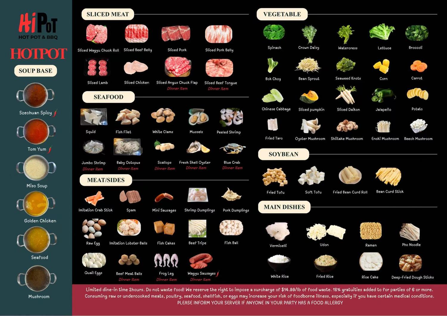 Restaurant menu 1, detailed description provided below