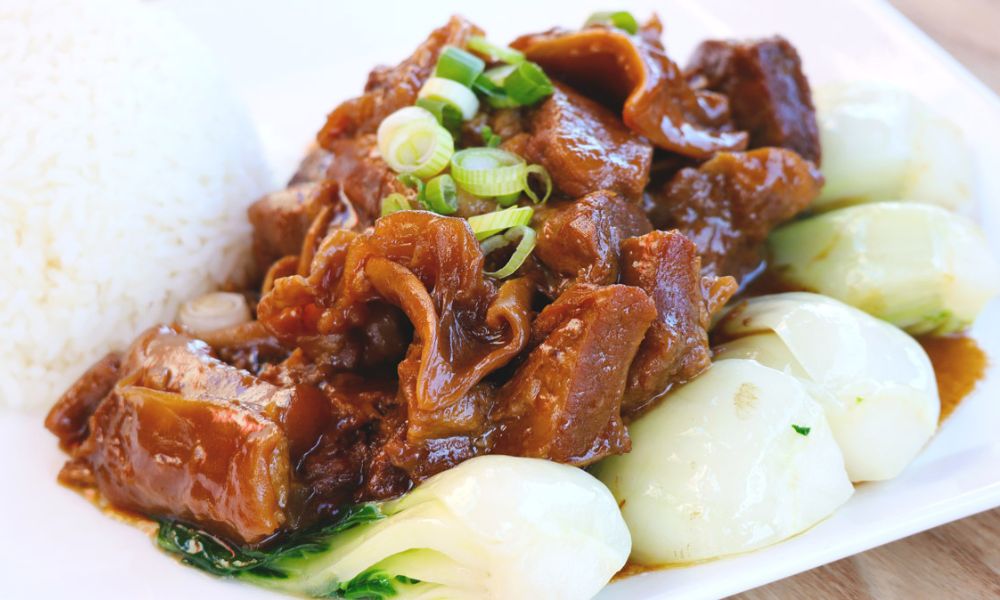 Chinese beef stew served with rice at Hong Kong City Restaurant, a Chinese Restaurant in Alameda
