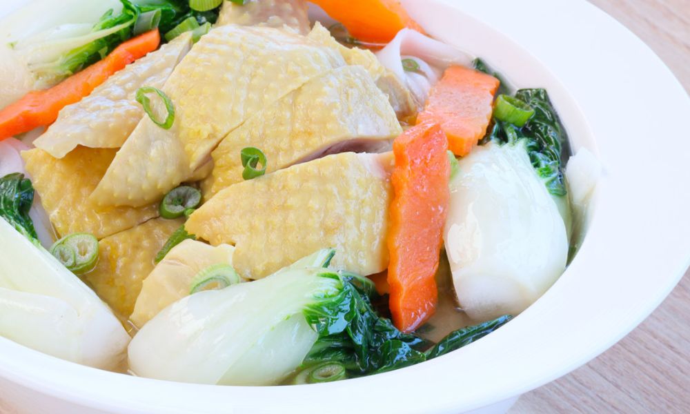 Noodle soup with free-range chicken at Hong Kong City Restaurant, a Chinese Restaurant in Alameda