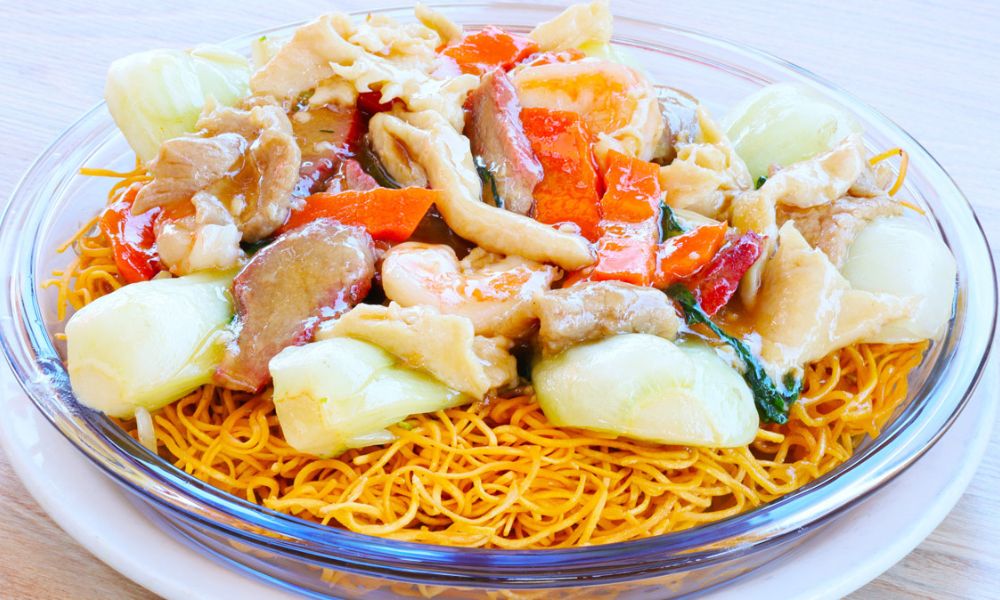 House special pan-fried noodles at Hong Kong City Restaurant, a Chinese Restaurant in Alameda