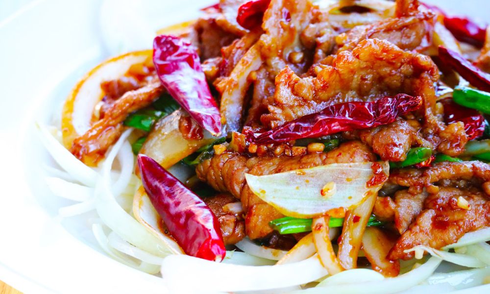 Spicy Mongolian-style beef at Hong Kong City Restaurant, a Chinese Restaurant in Alameda