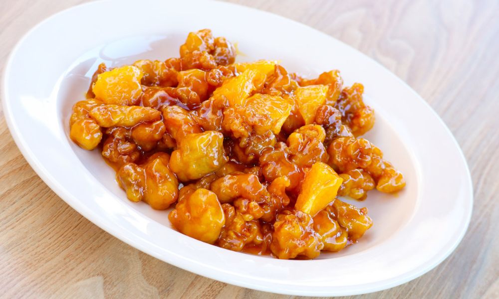 Chicken with orange flavor at Hong Kong City Restaurant, a Chinese Restaurant in Alameda