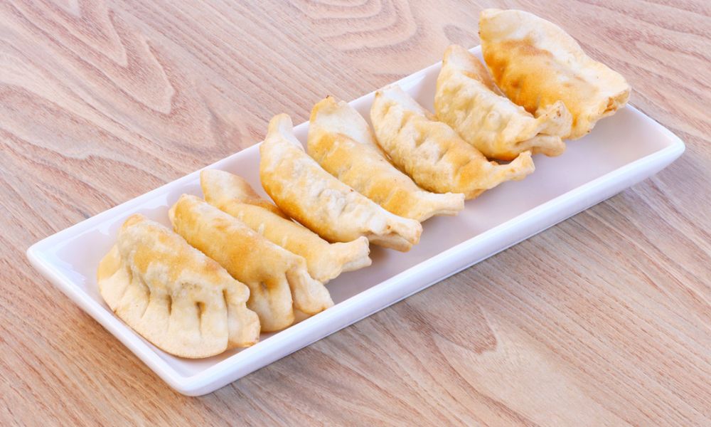 Crispy pan-fried pot stickers at Hong Kong City Restaurant, a Chinese Restaurant in Alameda