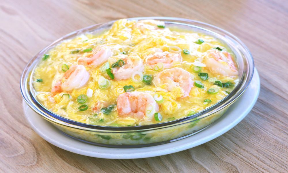 Fluffy eggs with prawns over rice at Hong Kong City Restaurant, a Chinese Restaurant in Alameda