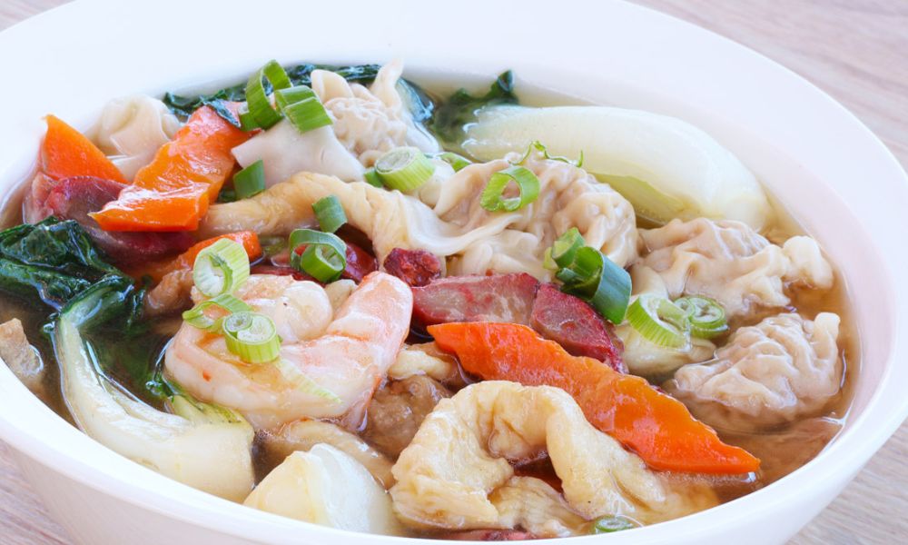 Soup with wontons at Hong Kong City Restaurant, a Chinese Restaurant in Alameda