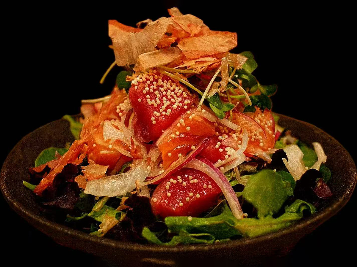 Sashimi Salad at Hokkaido Revolving Sushi Bar，a Japanese Restaurant in Columbus