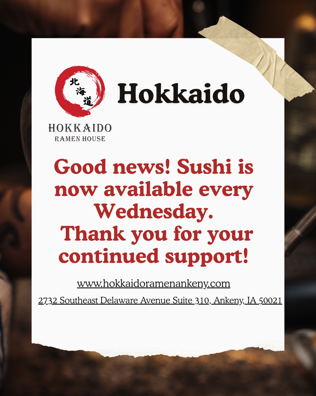 Restaurant Notice of Hokkaido