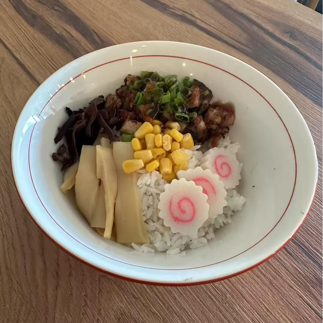 Hokkaido-Ramen-Japanese-restaurant-Charsnu-Don-Kill-Devil-Hills Charsnu Don - Rice bowl with charsiu, veggies, and corn at Hokkaido Ramen, a Japanese restaurant in Kill Devil Hills